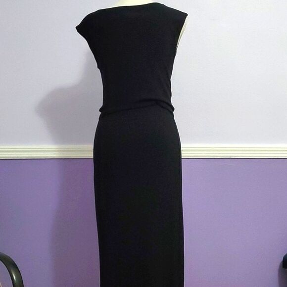 Ann Taylor Black Tied Front Sheath Midi Dress Modest Career Event Size 2 - Picture 8 of 10